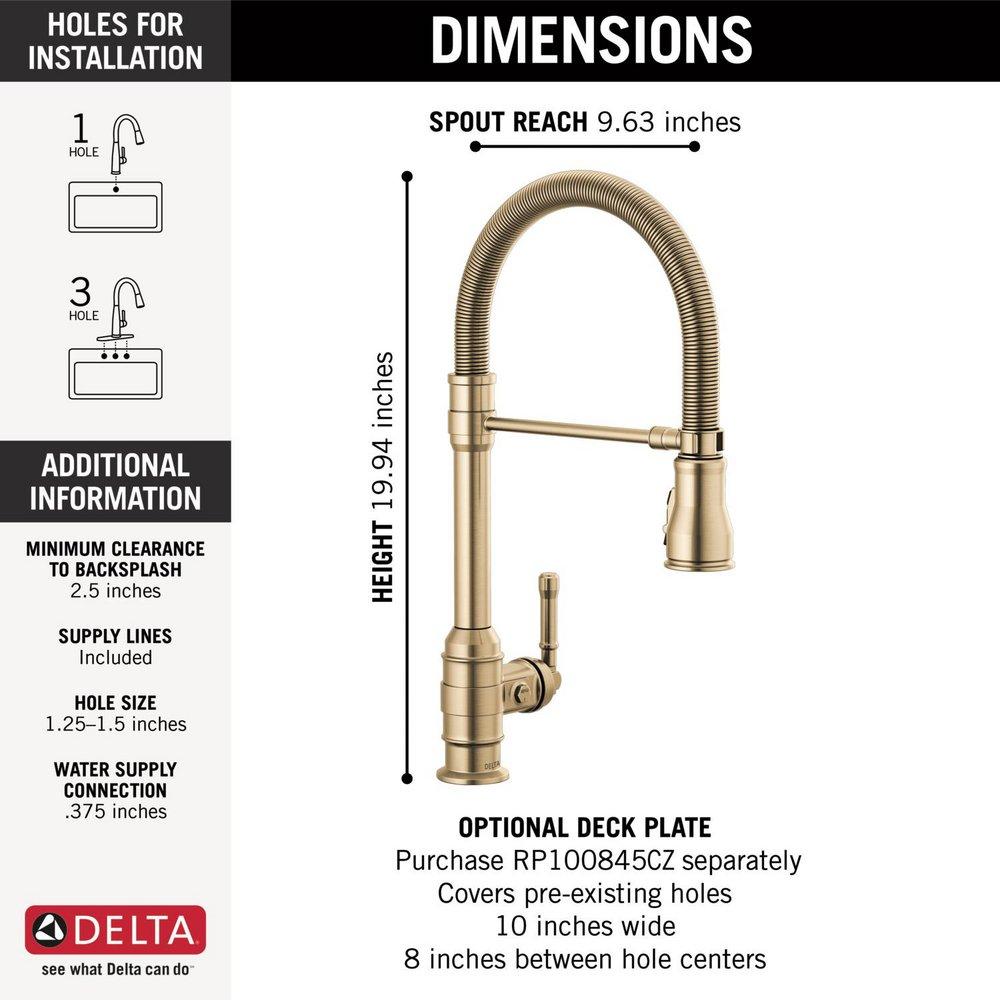 Single Handle Pull Down Kitchen Faucet in Champagne Bronze 