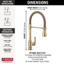 Single Handle Pull Down Kitchen Faucet in Champagne Bronze 