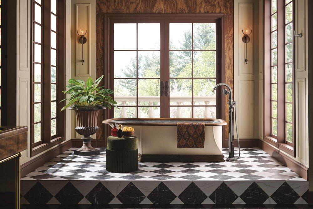 BRIZO BEAUCLERE SINGLE-HANDLE FREESTANDING TUB FILLER - LESS HANDLE 