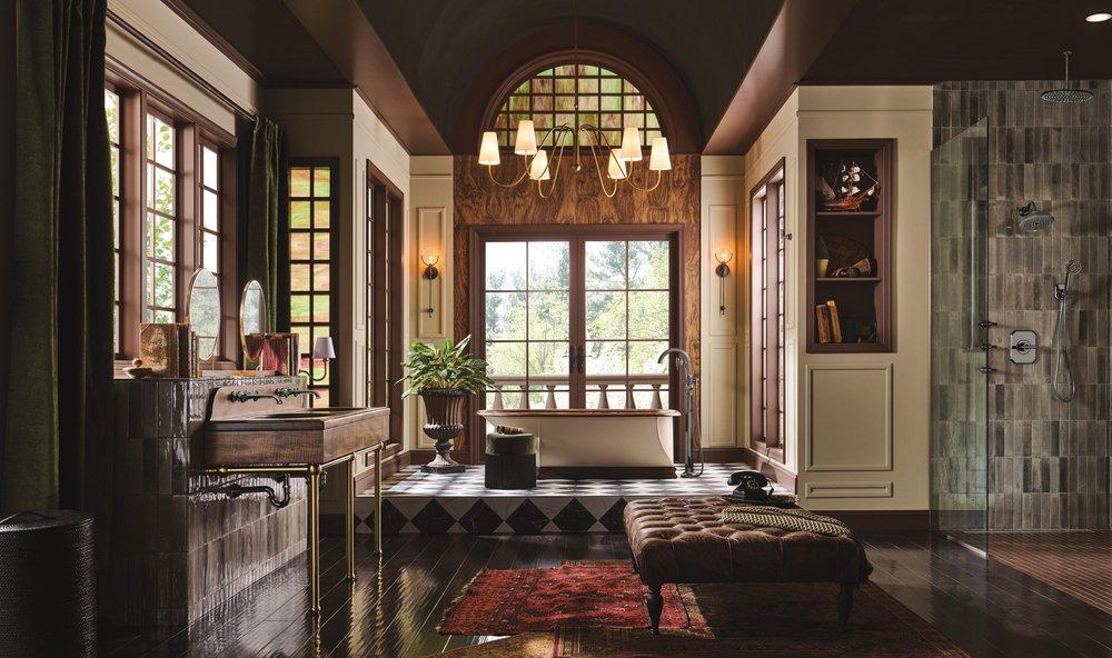 BRIZO BEAUCLERE SINGLE-HANDLE FREESTANDING TUB FILLER - LESS HANDLE 