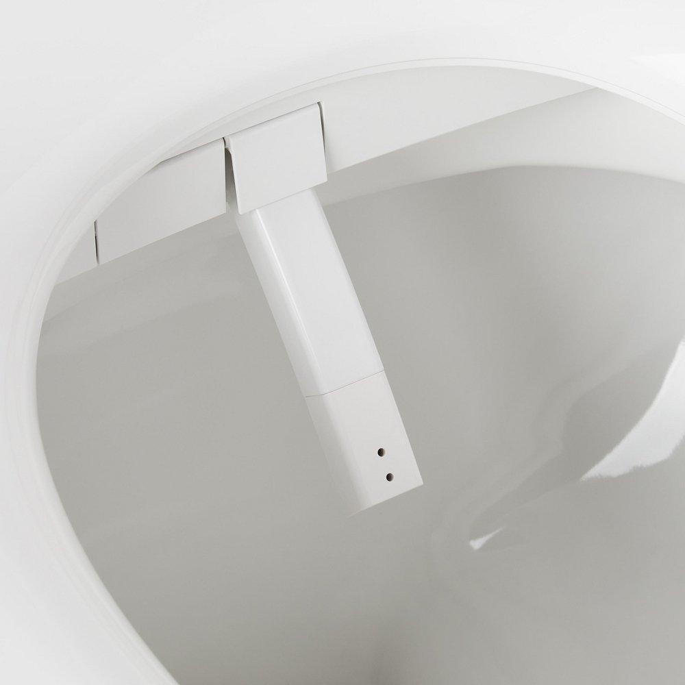 BRINSTEAD ONE-PIECE ELONGATED SKIRTED TOILET WITH ANGELOU BIDET SEAT - CHROME HANDLE 