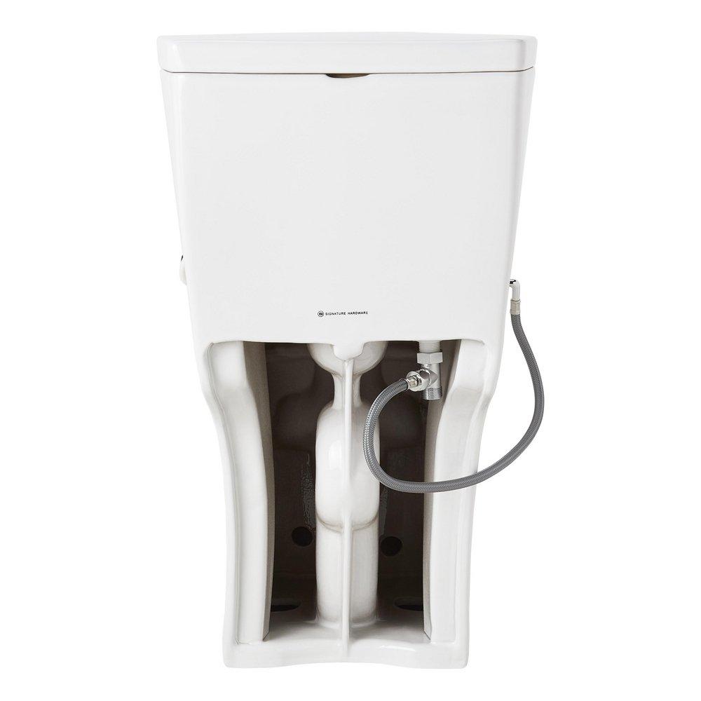 BRINSTEAD ONE-PIECE ELONGATED SKIRTED TOILET WITH ANGELOU BIDET SEAT - CHROME HANDLE 