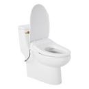 BRINSTEAD ONE-PIECE ELONGATED SKIRTED TOILET WITH ANGELOU BIDET SEAT - BRUSHED GOLD HANDLE 