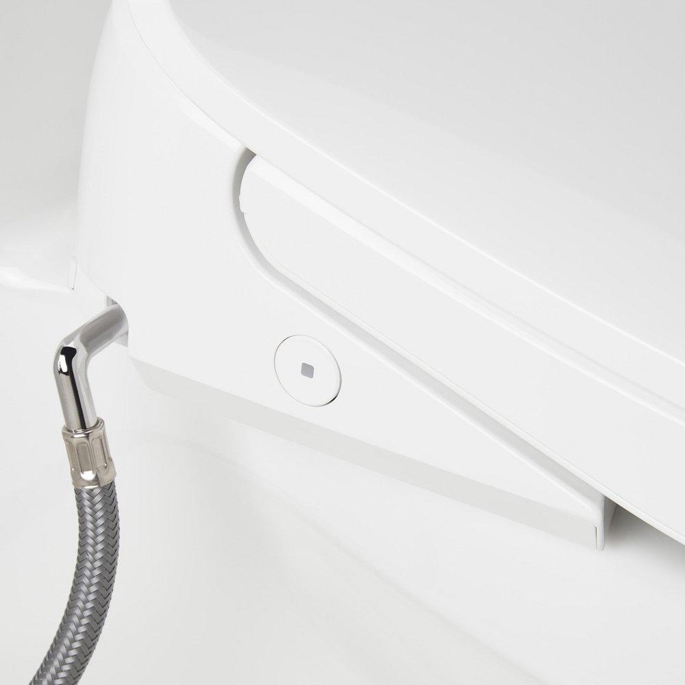 BRINSTEAD ONE-PIECE ELONGATED SKIRTED TOILET WITH ANGELOU BIDET SEAT - BRUSHED GOLD HANDLE 