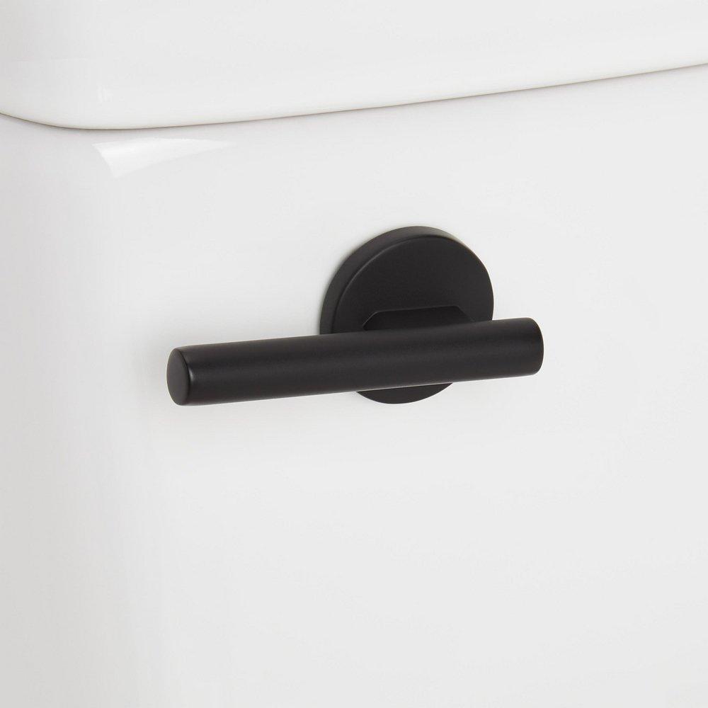 BRINSTEAD ONE-PIECE ELONGATED SKIRTED TOILET WITH ANGELOU BIDET SEAT - MATTE BLACK HANDLE 
