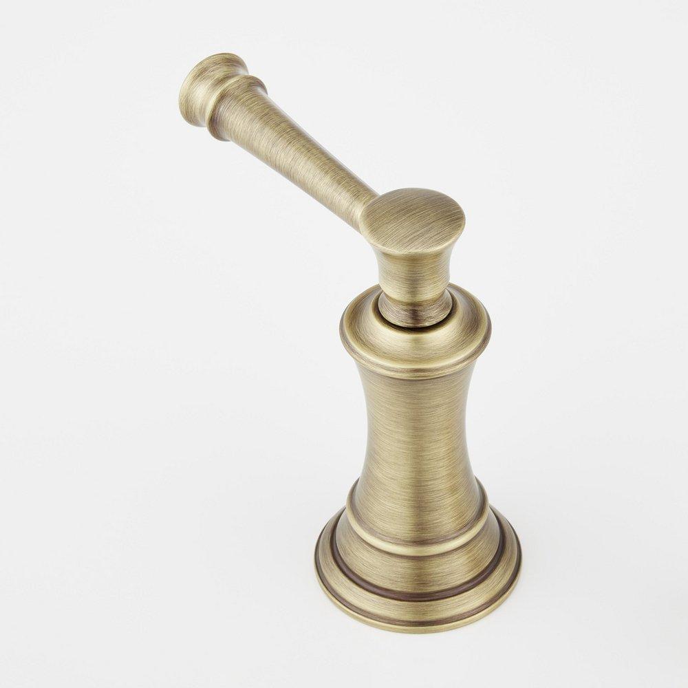 BEASLEY 4-HOLE ROMAN TUB FAUCET AND HAND SHOWER - WITH ROUGH-IN VALVE - AGED BRASS 
