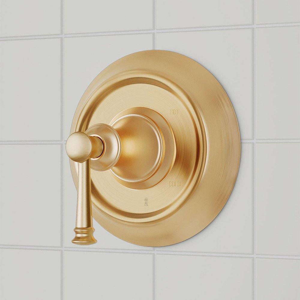 BEASLEY PRESSURE BALANCE SHOWER TRIM AND VALVE - BRUSHED GOLD 