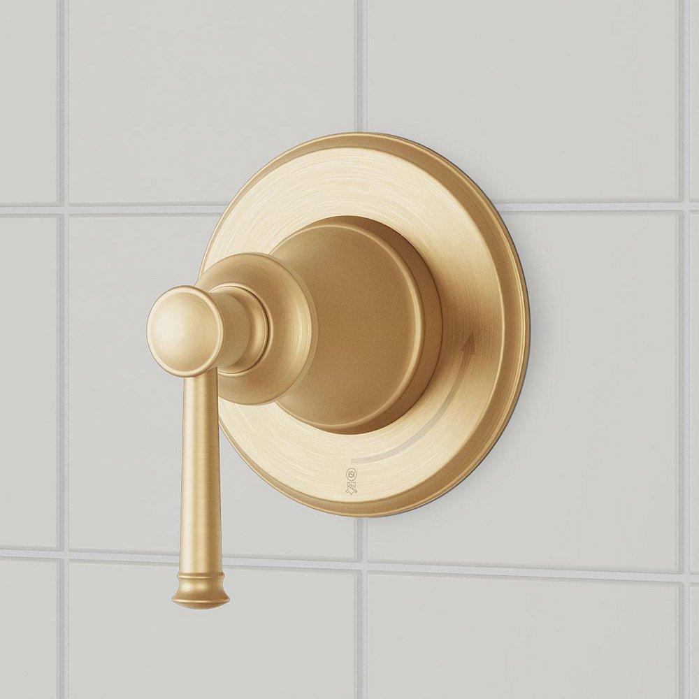 BEASLEY IN-WALL SHOWER VOLUME CONTROL TRIM AND 1/2" VALVE - BRUSHED GOLD 