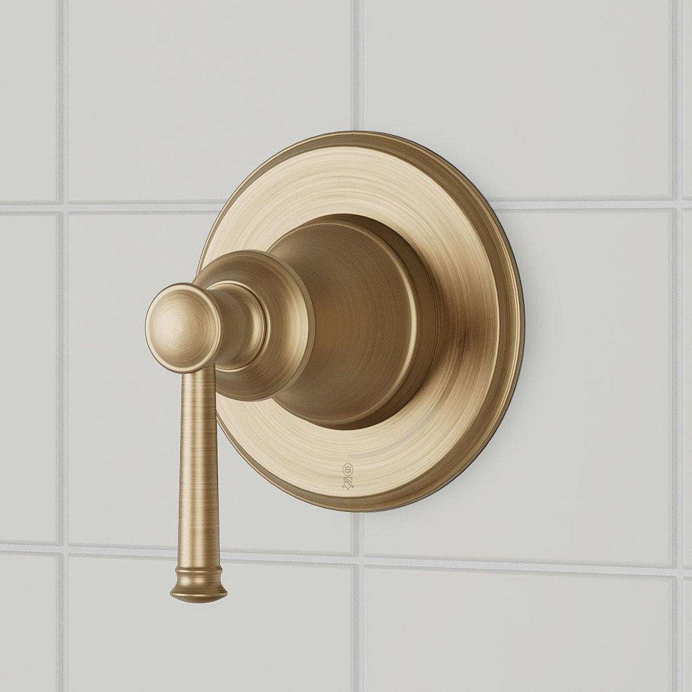 BEASLEY IN-WALL SHOWER VOLUME CONTROL TRIM AND 3/4"VALVE - AGED BRASS 