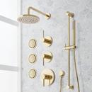 LEXIA THERMOSTATIC SHOWER SYSTEM WITH 3 BODY SPRAYS, SLIDE BAR AND HAND SHOWER - POLISHED BRASS 