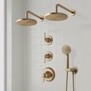BEASLEY THERMOSTATIC SHOWER SYSTEM WITH DUAL SHOWERHEADS AND HAND SHOWER - AGED BRASS 