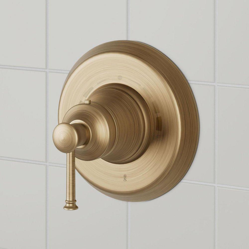 BEASLEY THERMOSTATIC SHOWER SYSTEM WITH 3 BODY SPRAYS AND HAND SHOWER - AGED BRASS 