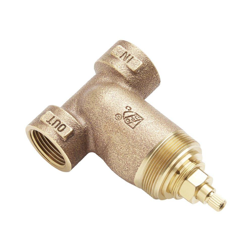 BEASLEY THERMOSTATIC SHOWER SYSTEM WITH 3 BODY SPRAYS, SLIDE BAR AND HAND SHOWER - AGED BRASS 