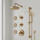 BEASLEY THERMOSTATIC SHOWER SYSTEM WITH 3 BODY SPRAYS, SLIDE BAR AND HAND SHOWER - AGED BRASS 