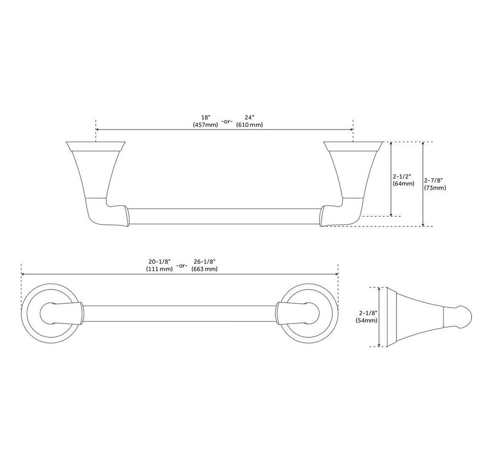 Signature Hardware Brushed Gold 24 in. Towel Bar 