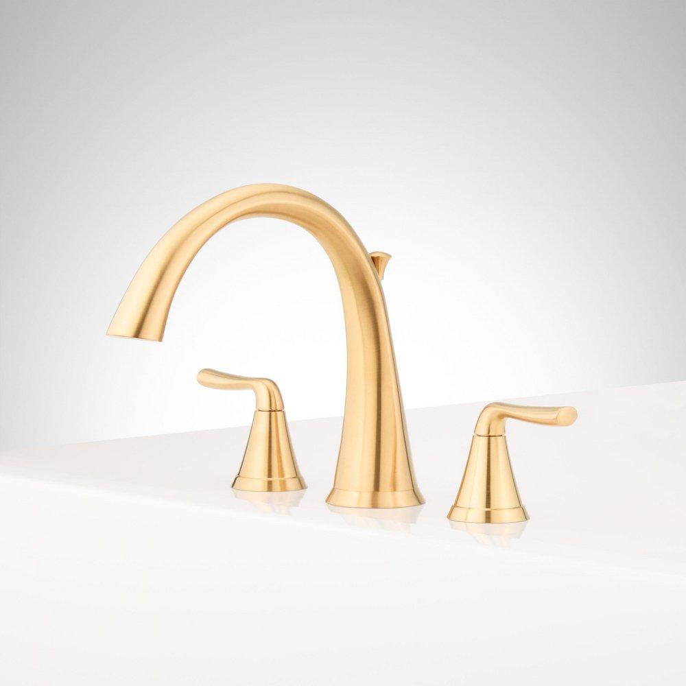Signature Hardware Brushed Gold Two Handle Roman Tub Faucet (Trim Only) 