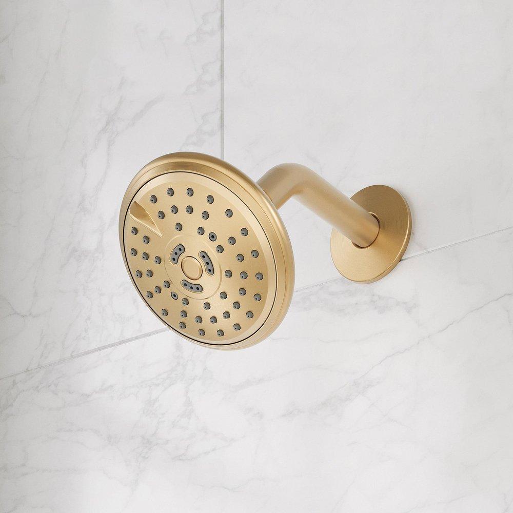 Signature Hardware Brushed Gold 1.8 gpm Multi Function Shower Faucet Trim with Single Lever Handle 
