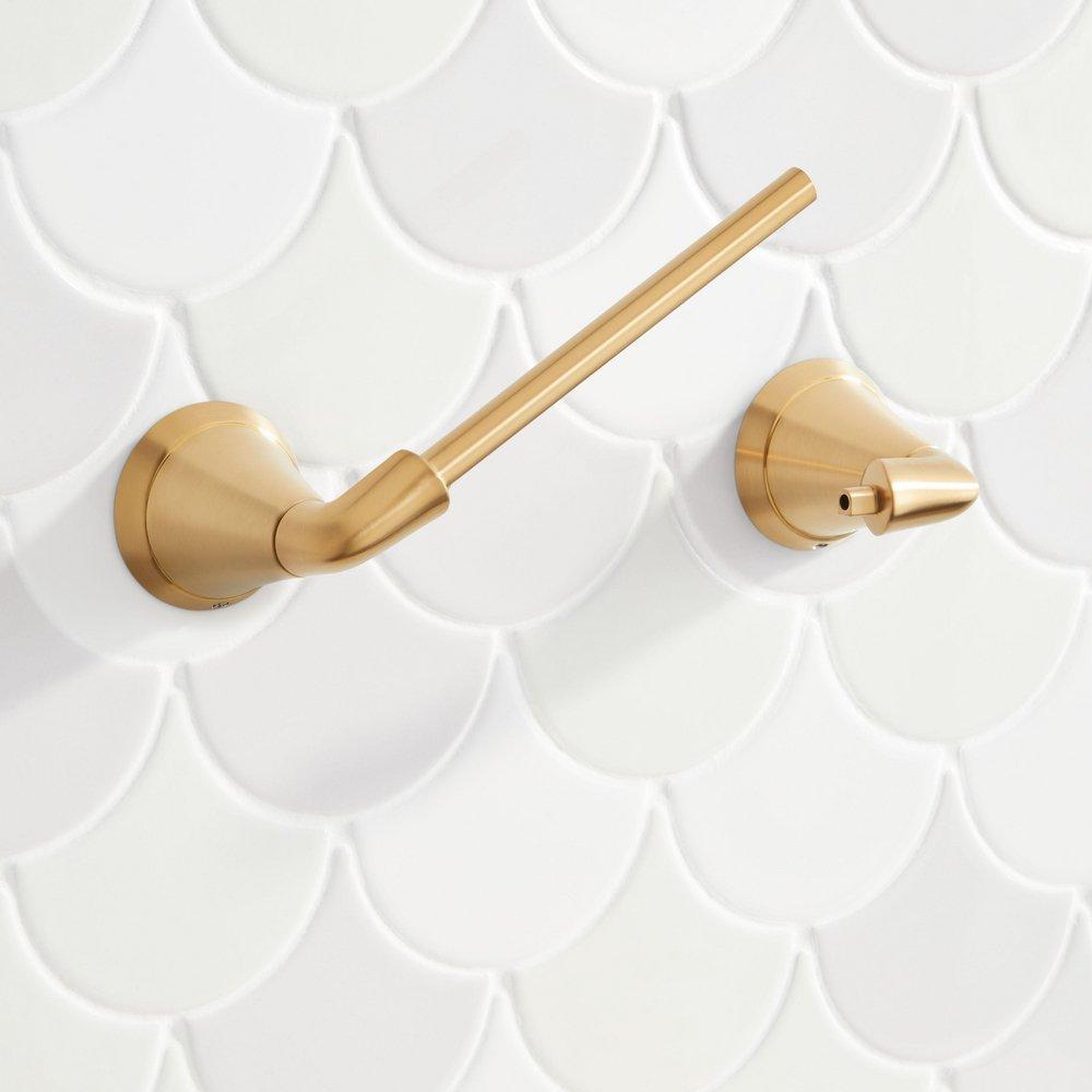 Signature Hardware Brushed Gold Wall Mount Toilet Tissue Holder 