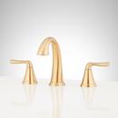 Two Handle Widespread Bathroom Sink Faucet in Brushed Gold