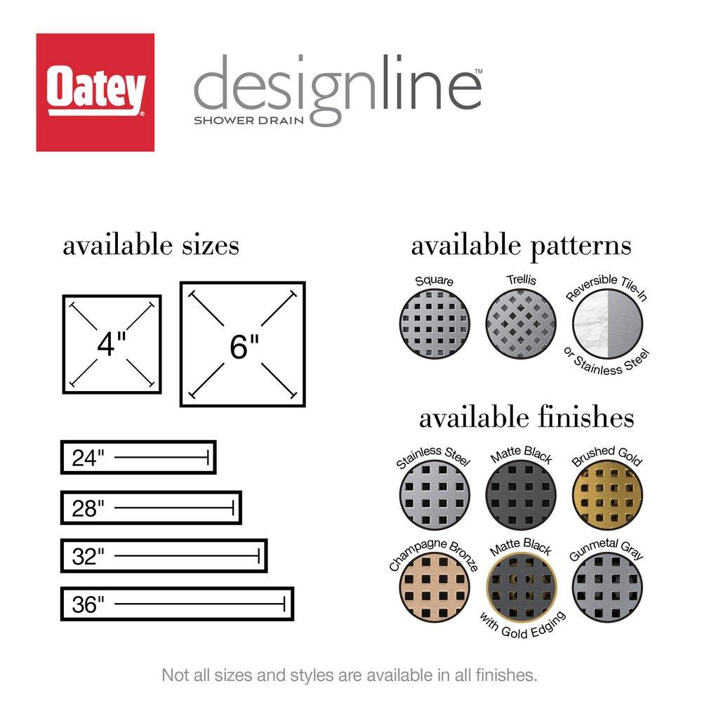 36 LINEAR DRAIN SQUARE GRATE SS 