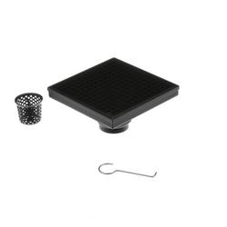 2 in. Threaded Stainless Steel Shower Drain with 6 in. Square Top in Maatte Black