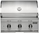 30" 3 Burner Outdoor Liquid Propane Barbecue Grill in Stainless Steel 