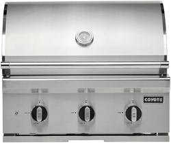 30" 3 Burner Outdoor Liquid Propane Barbecue Grill in Stainless Steel