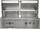50" W Outdoor Built In Hybrid Side by Side Charcoal & Natural Gas Barbecue Grill in Stainless Steel 