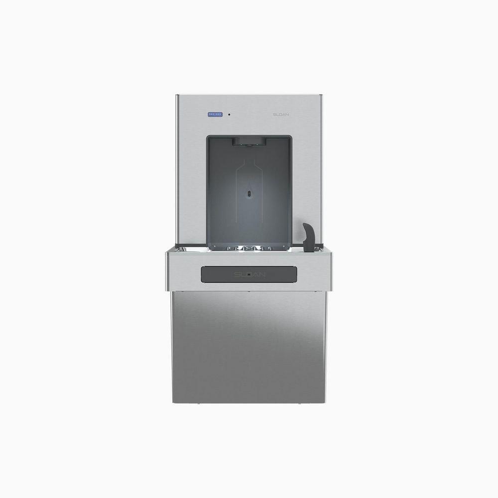 Filtered Refrigerated Bottle Filling Station with Single Water Cooler in Stainless Steel 