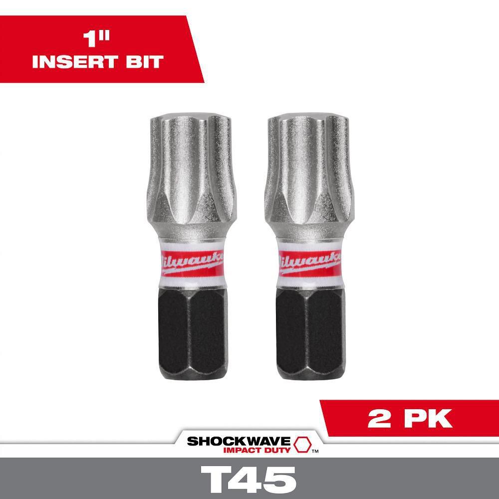 SHOCKWAVE IMPACT DUTY 1 T45 INSERT BITS 2PK 