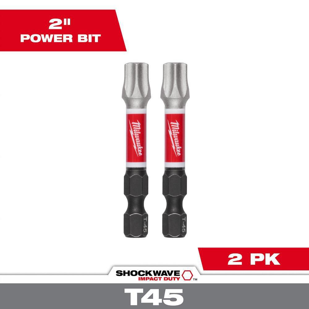 SHOCKWAVE IMPACT DUTY 2 T45 IMPACT BITS 2PK 
