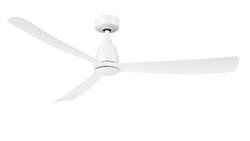 Damp?Rated DC Fan, Matte White with Matte White Blades, Integrated CCT?Select LED Smart Fan