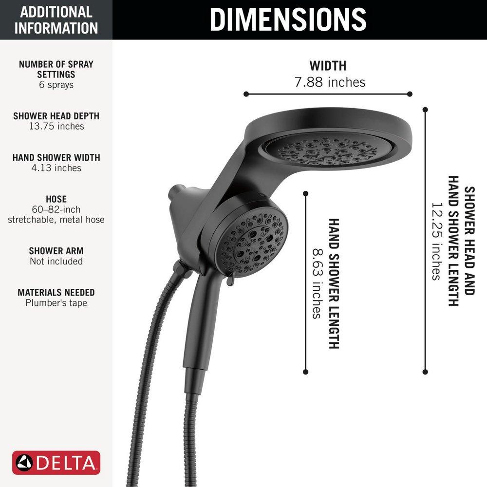 Multi Function Hand Shower in Matte Black 