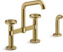 KOHLER Vibrant&reg; Brushed Moderne Brass BILLET DM BRIDGE - CIRCLE HDL SQUARE 
