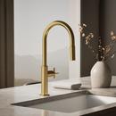 KOHLER Vibrant Brushed Moderne Brass BILLET PULL-DOWN - CROSS HANDLE 