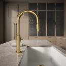 KOHLER Vibrant Brushed Moderne Brass BILLET PULL-DOWN - CROSS HANDLE 