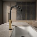 KOHLER Matte Black with Brushed Moderne Brass BILLET PULL-DOWN - CROSS HANDLE 