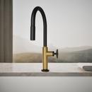 KOHLER Matte Black with Brushed Moderne Brass BILLET PULL-DOWN - CROSS HANDLE 