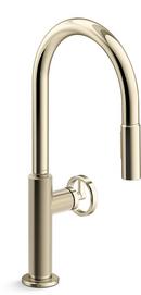 KOHLER Vibrant&reg; French Gold BILLET PULL-DOWN - CIRCLE HANDLE 