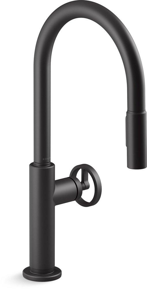 KOHLER Matte Black BILLET PULL-DOWN - CIRCLE HANDLE 