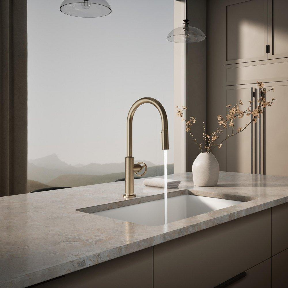 KOHLER Vibrant Brushed Bronze BILLET PULL-DOWN - CIRCLE HANDLE 