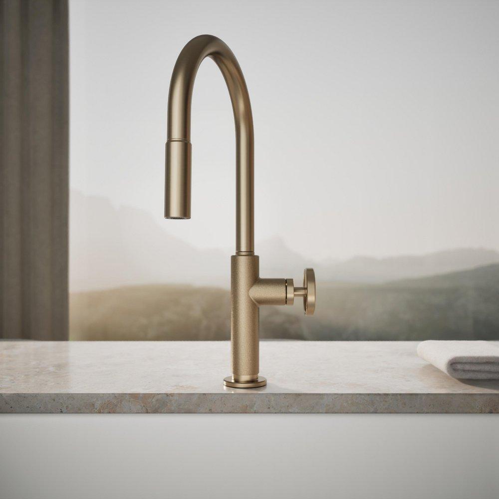 KOHLER Vibrant Brushed Bronze BILLET PULL-DOWN - CIRCLE HANDLE 