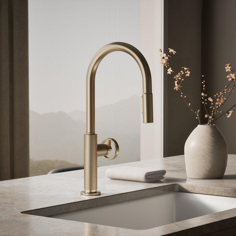 KOHLER Vibrant Brushed Bronze BILLET PULL-DOWN - CIRCLE HANDLE 