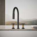 KOHLER Matte Black with Brushed Moderne Brass BILLET WIDESPREAD PD - CROSS 