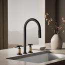 KOHLER Matte Black with Brushed Moderne Brass BILLET WIDESPREAD PD - CROSS 