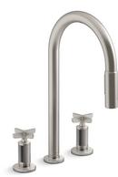 KOHLER Vibrant® Stainless BILLET WIDESPREAD PD - CROSS 