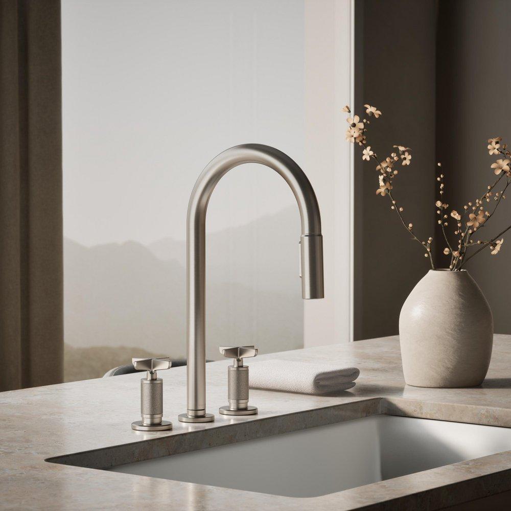 KOHLER Vibrant Stainless BILLET WIDESPREAD PD - CROSS 