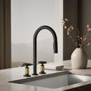 KOHLER Matte Black with Brushed Moderne Brass BILLET WIDESPREAD PD - CIRCLE 