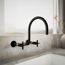 KOHLER Matte Black with Brushed Moderne Brass BILLET WM BRIDGE - CROSS HANDLE 