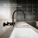 KOHLER Matte Black with Brushed Moderne Brass BILLET WM BRIDGE - CROSS HANDLE 